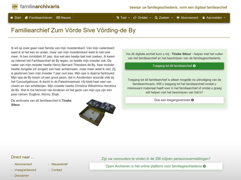 Screenshot van website