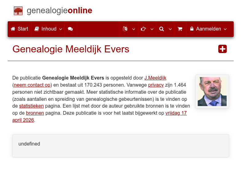 Screenshot van website