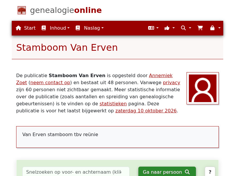 Screenshot van website