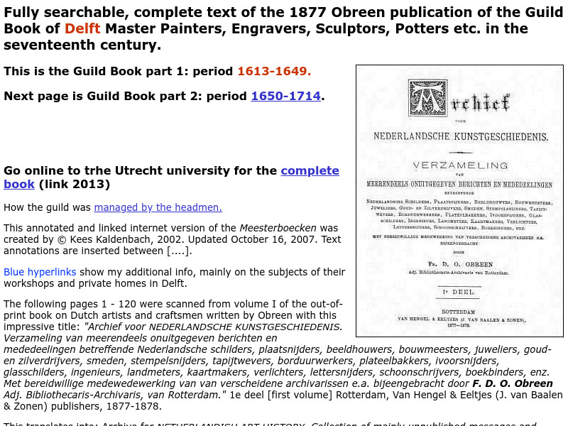 Screenshot van website