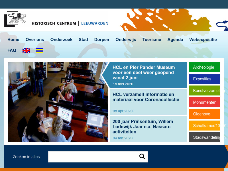 Screenshot van website