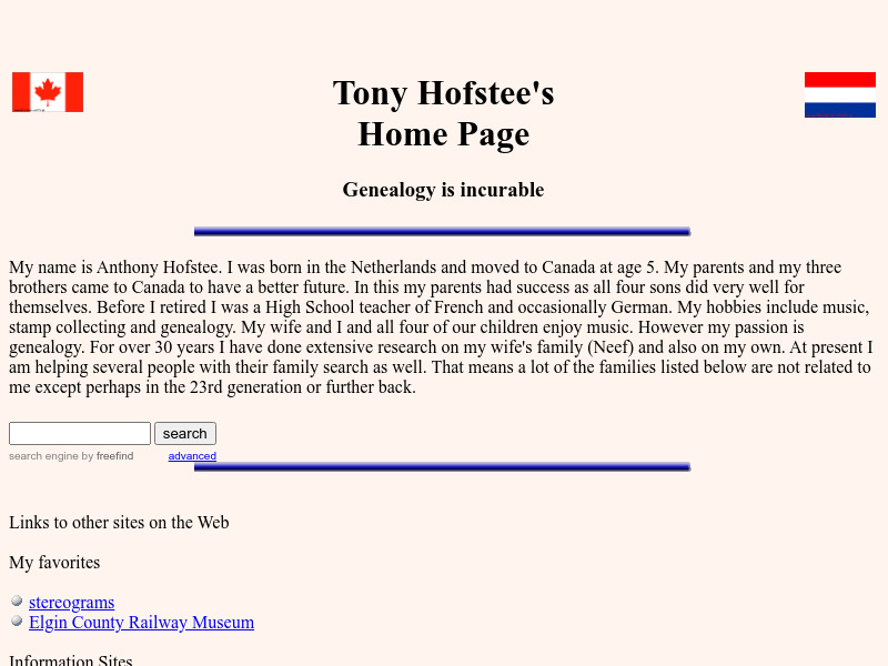 Screenshot van website