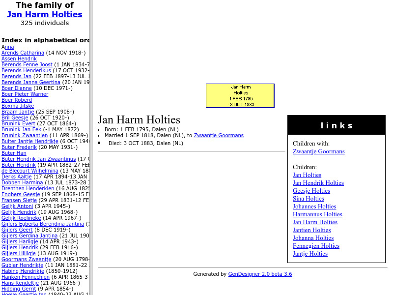 Screenshot van website