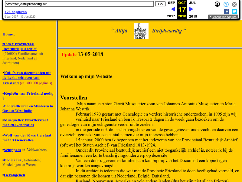 Screenshot van website