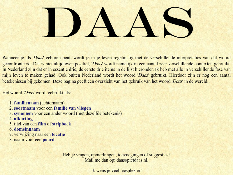 Screenshot van website