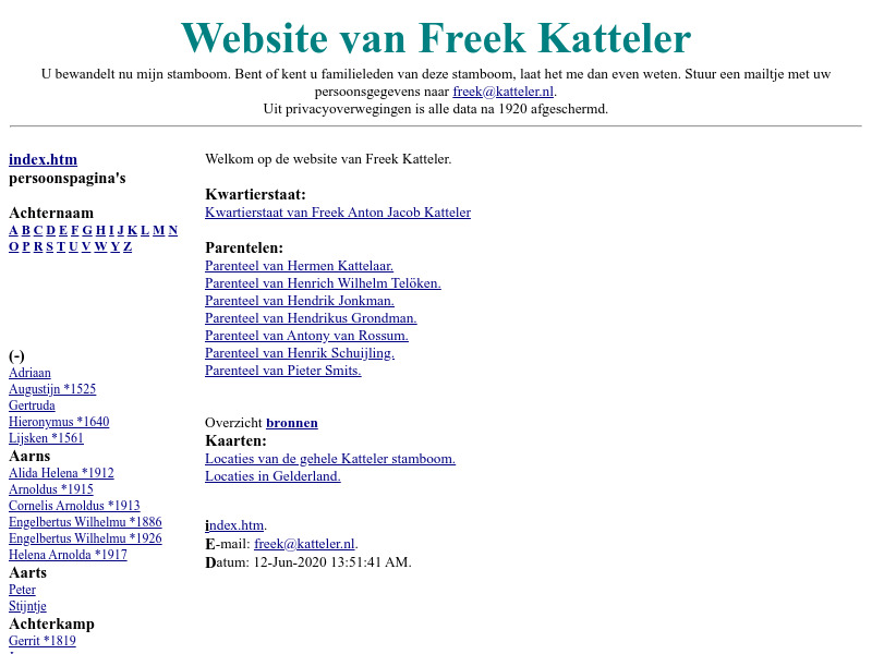 Screenshot van website