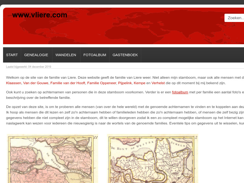 Screenshot van website