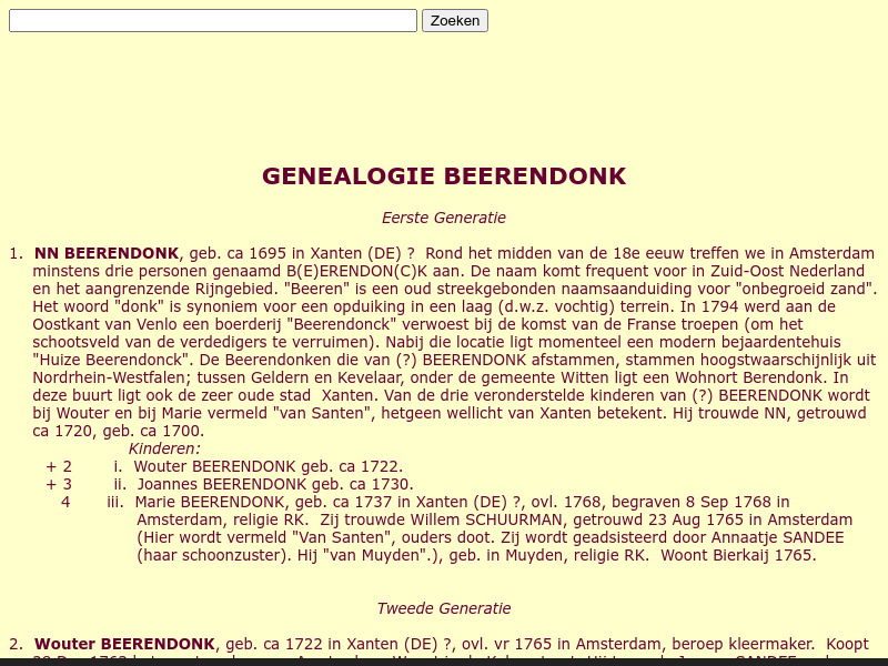 Screenshot van website