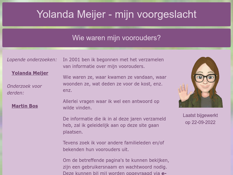 Screenshot van website