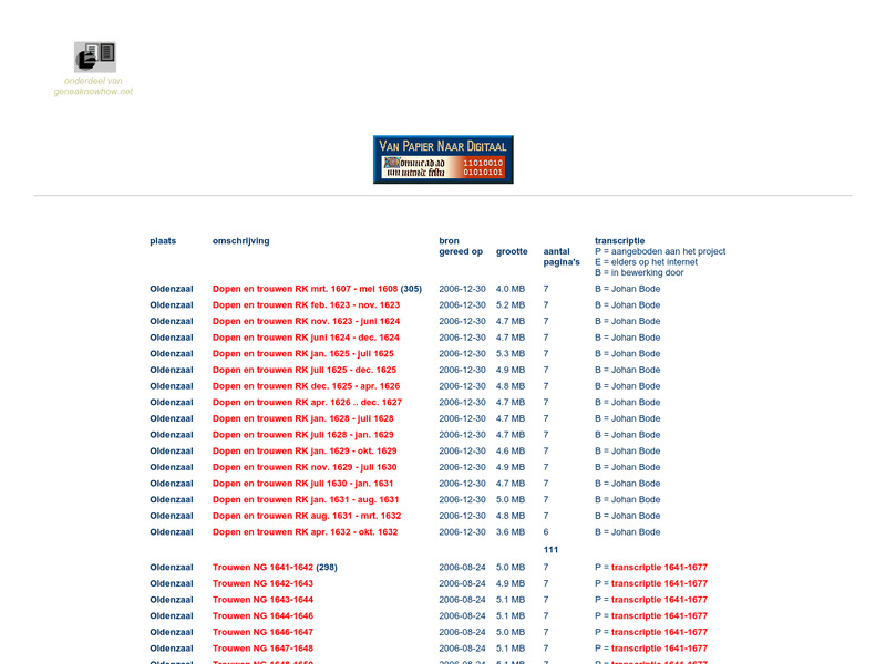 Screenshot van website