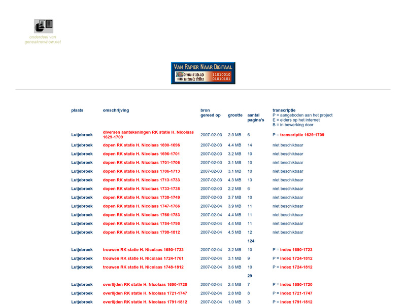 Screenshot van website