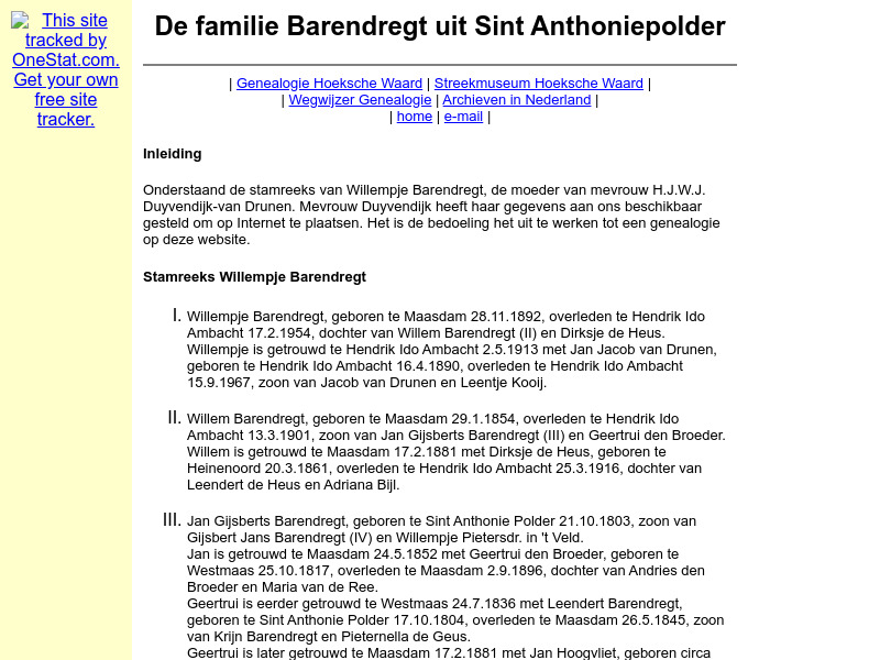 Screenshot van website