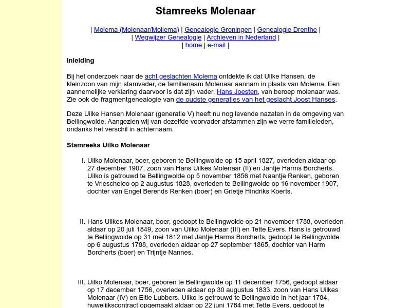 Screenshot van website