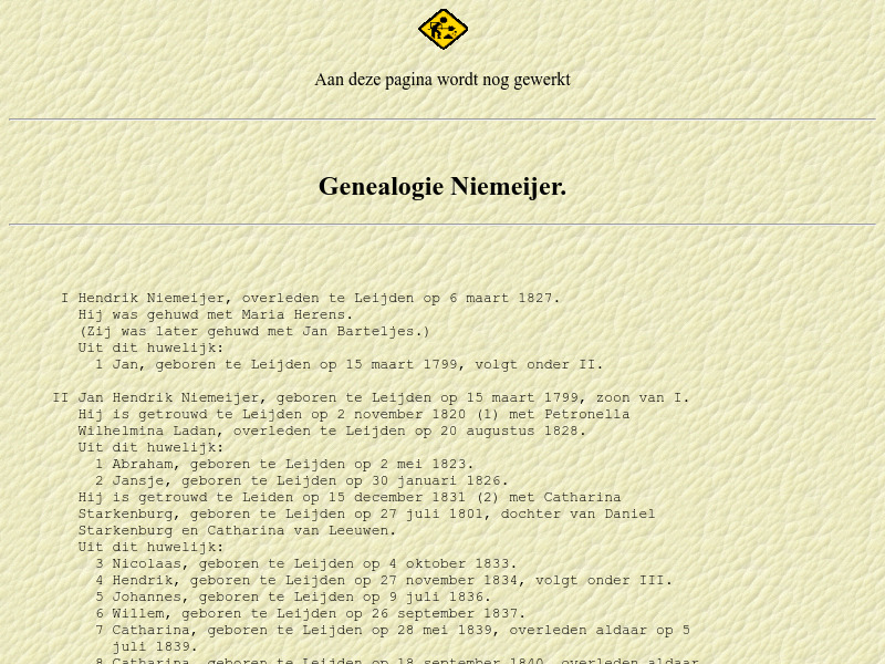 Screenshot van website