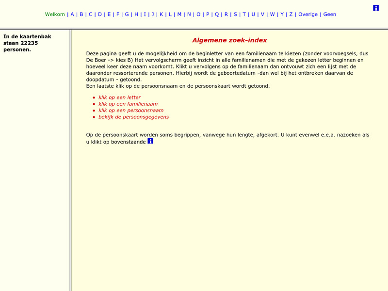 Screenshot van website