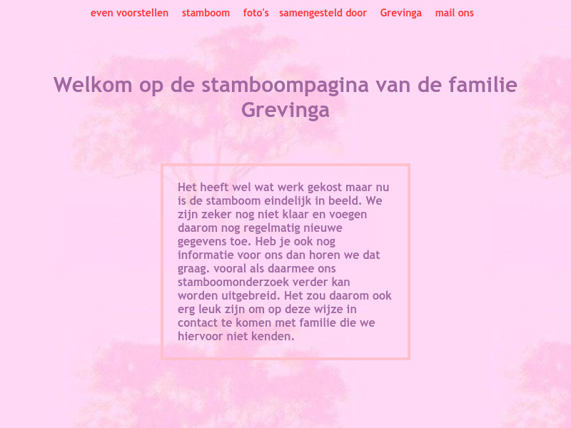 Screenshot van website