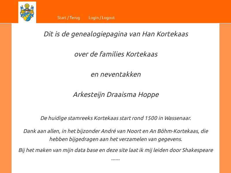 Screenshot van website