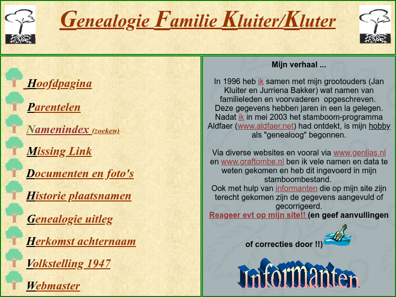 Screenshot van website