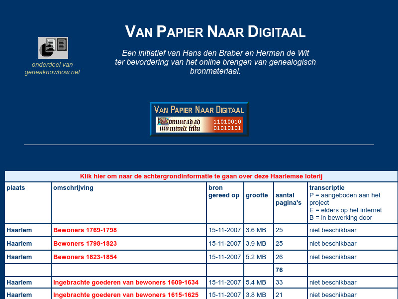 Screenshot van website