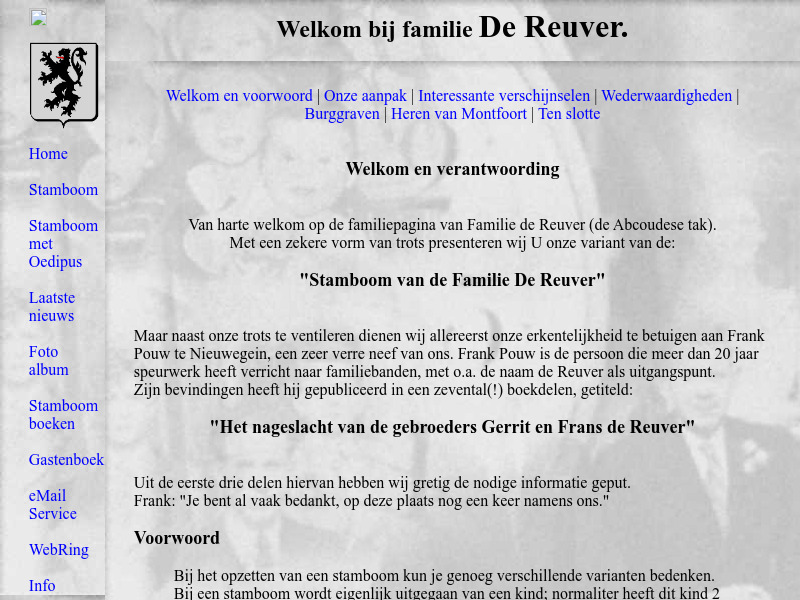 Screenshot van website