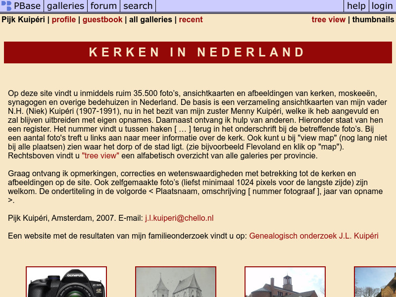 Screenshot van website