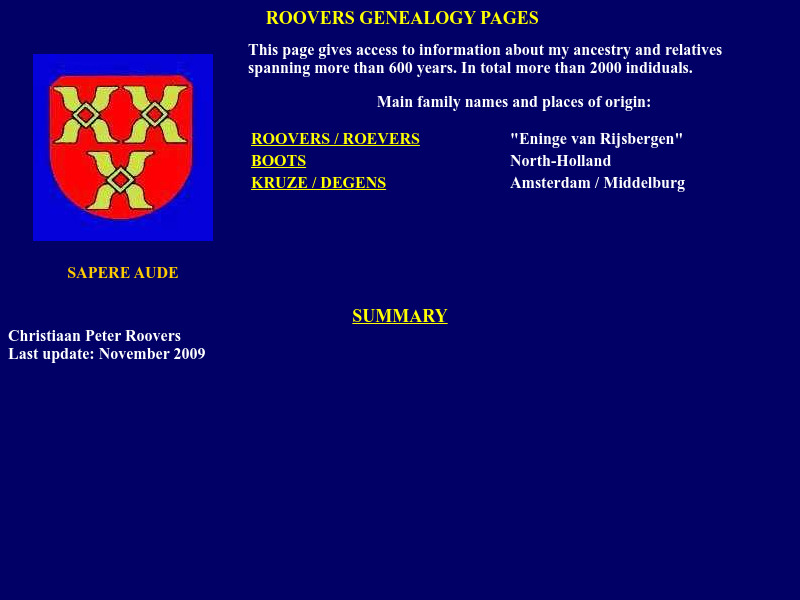 Screenshot van website
