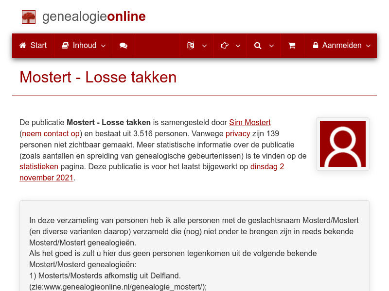 Screenshot van website