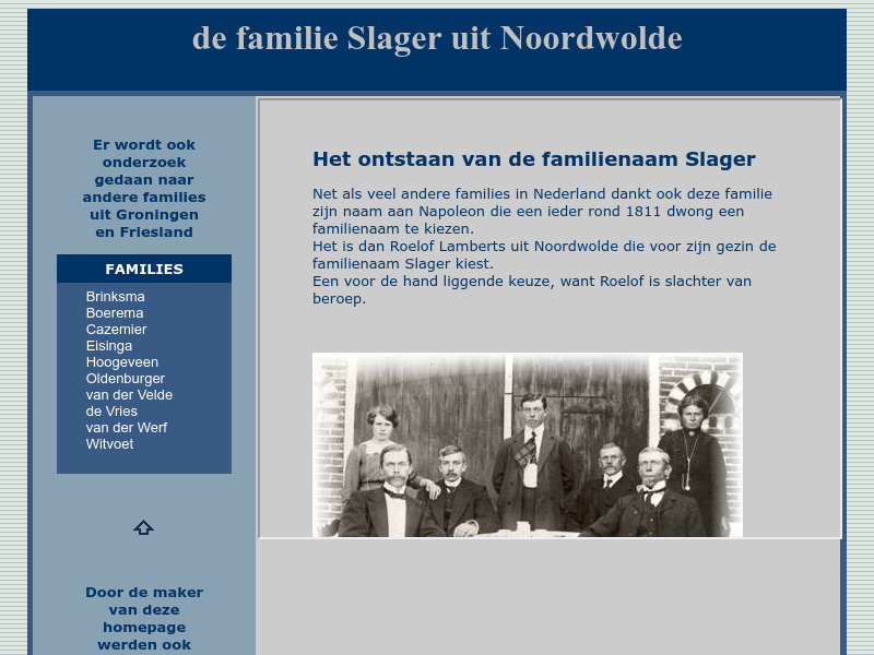 Screenshot van website