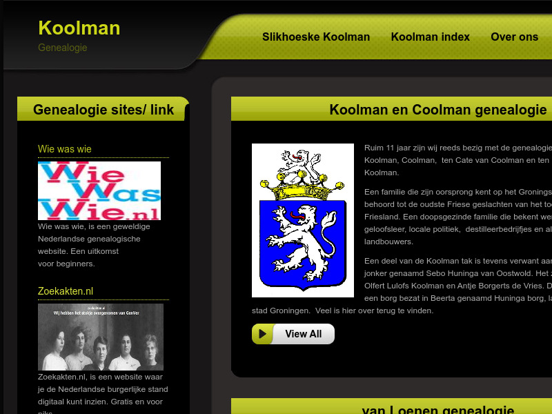 Screenshot van website