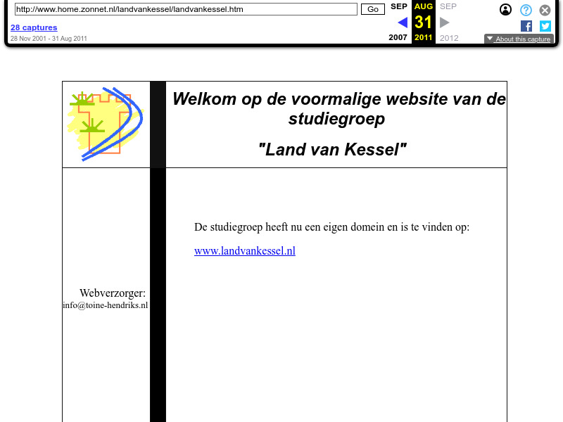 Screenshot van website