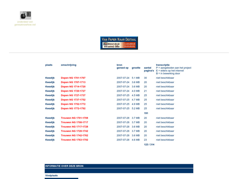 Screenshot van website