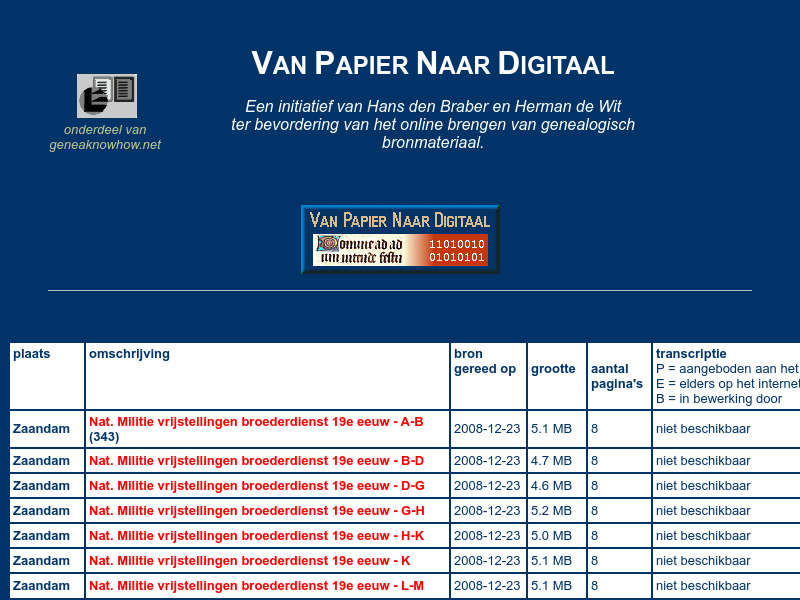 Screenshot van website