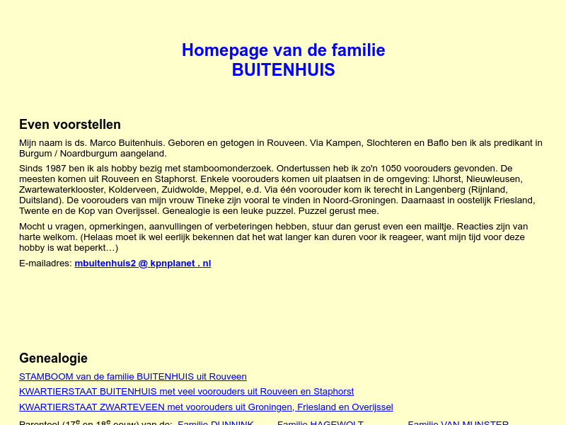 Screenshot van website