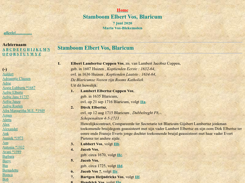 Screenshot van website