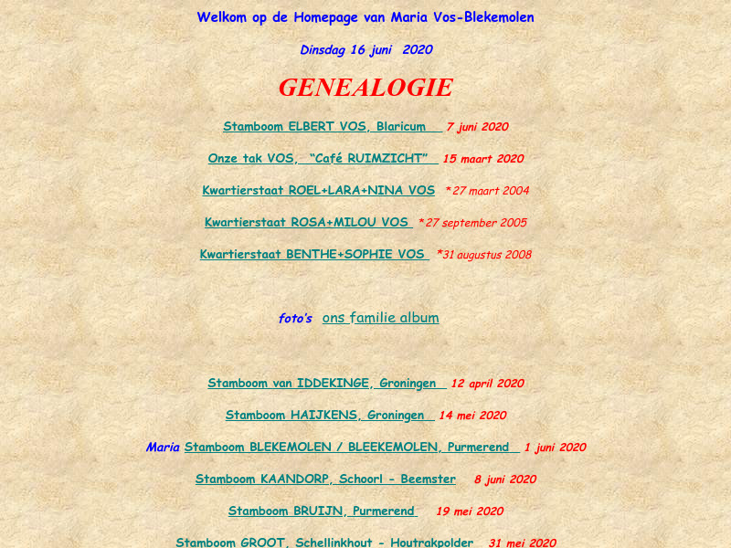 Screenshot van website