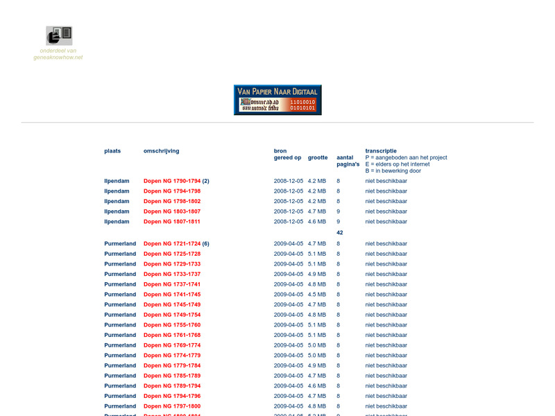 Screenshot van website