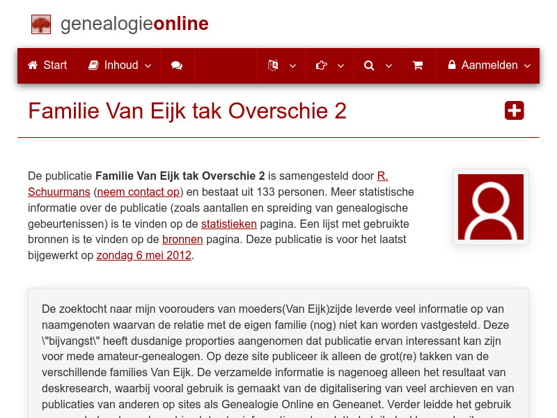 Screenshot van website