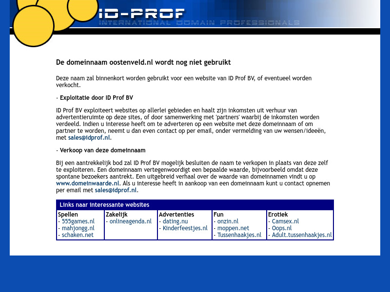Screenshot van website