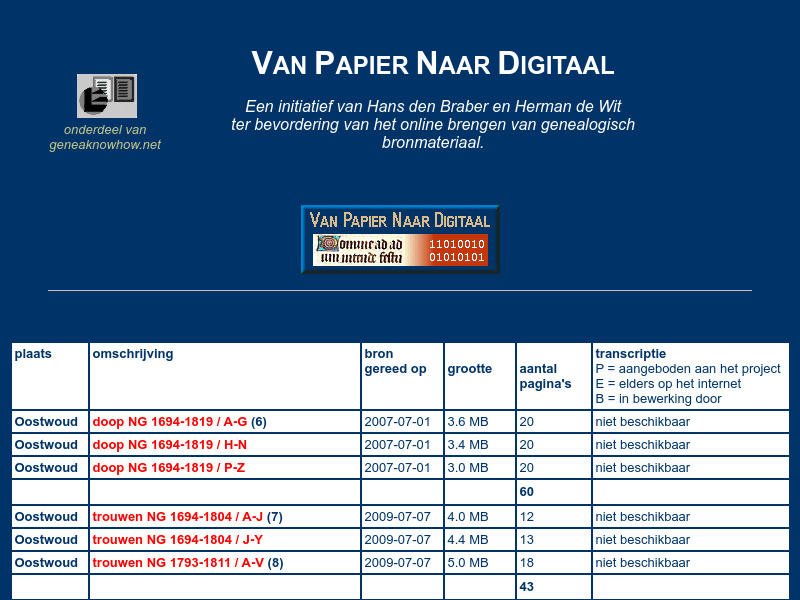 Screenshot van website