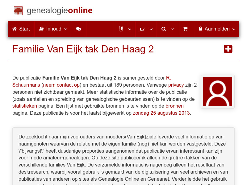 Screenshot van website