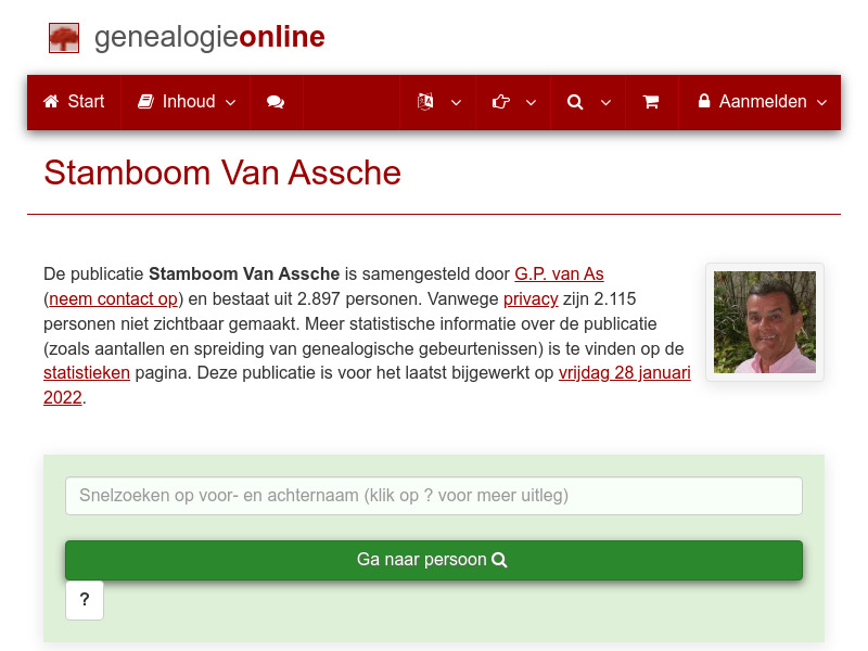 Screenshot van website