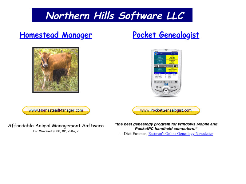 Screenshot van website