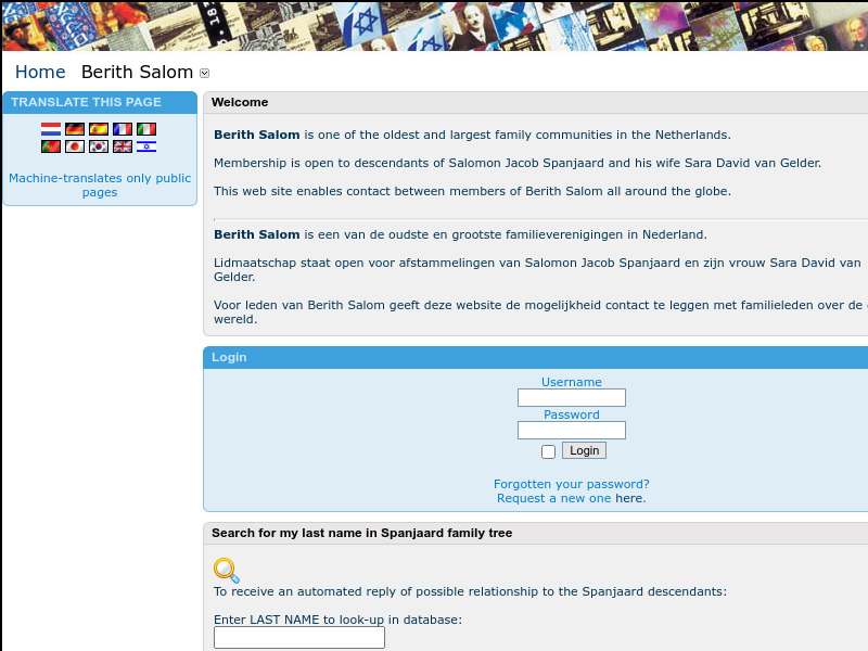 Screenshot van website