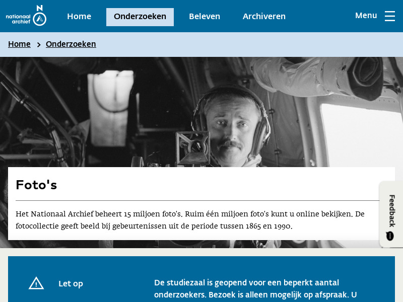 Screenshot van website