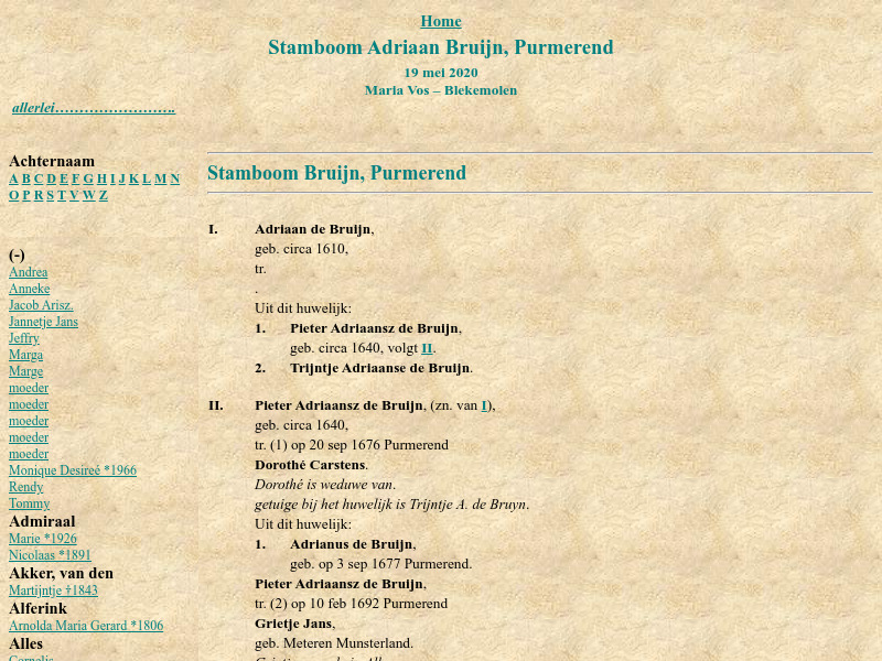 Screenshot van website