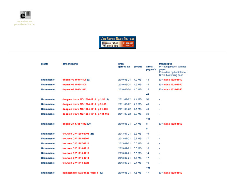 Screenshot van website