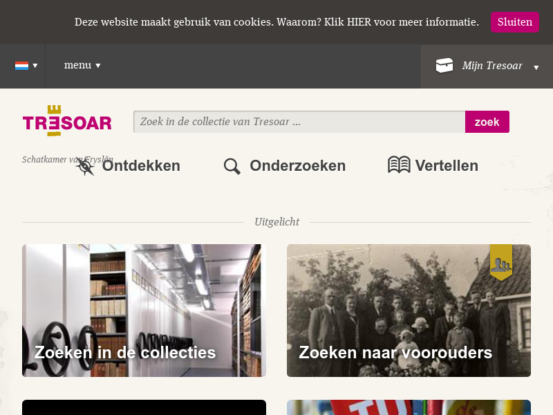 Screenshot van website