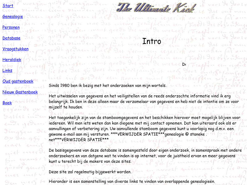 Screenshot van website