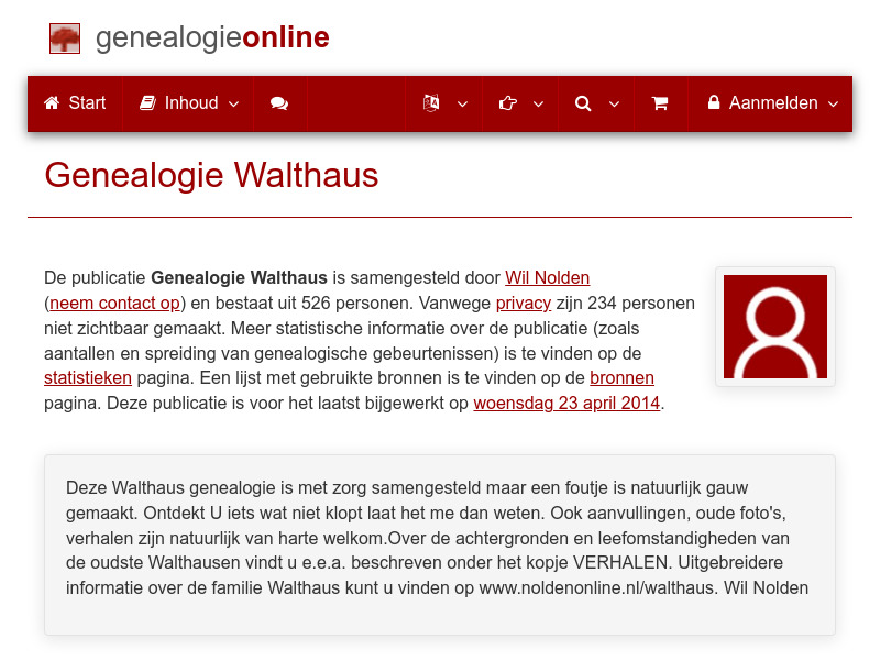 Screenshot van website