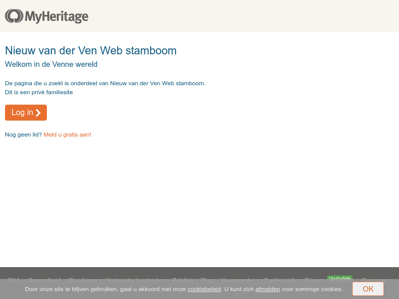 Screenshot van website